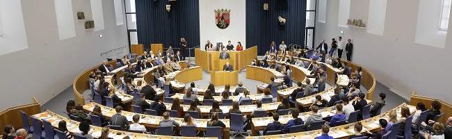 Klasse 10 d des Schlossgymnasiums beim Schülerlandtag 2016