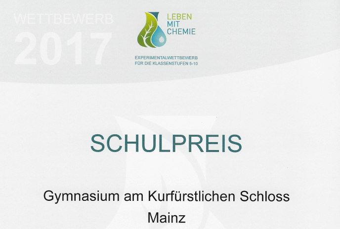Schlossgymnasium gewinnt Schulpreis bei Leben mit Chemie 2017