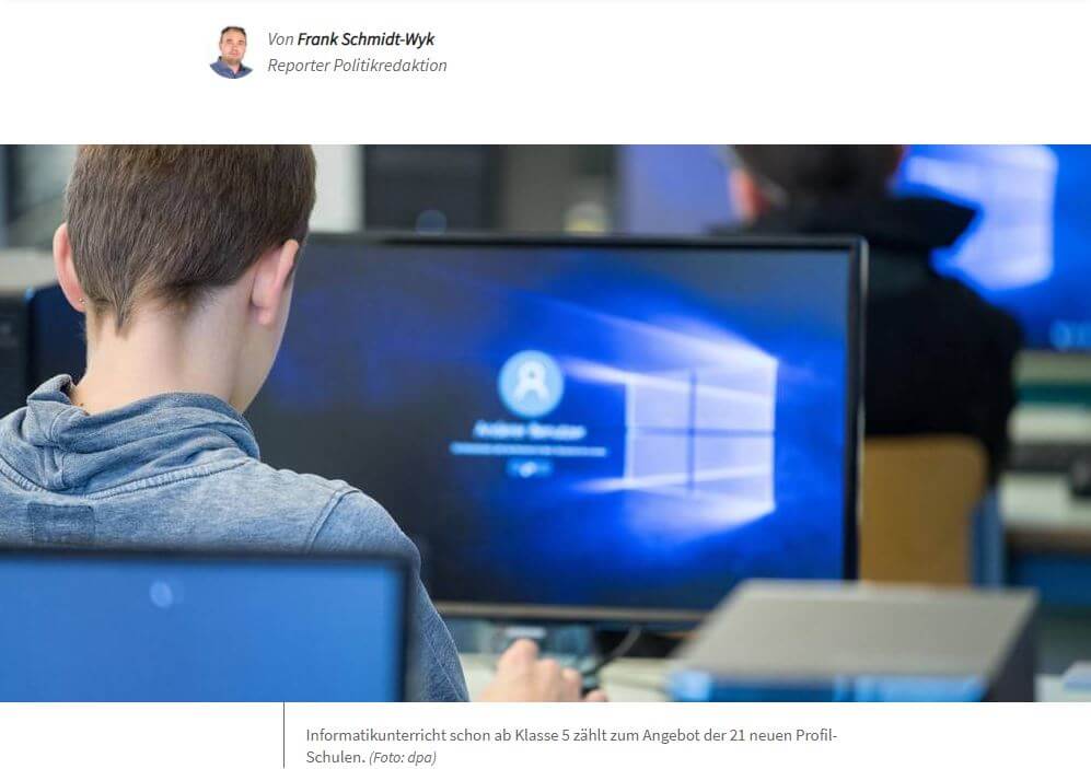 Allgemeine Zeitung | 21 Schulen in Rheinland-Pfalz setzen Informatik-Schwerpunkt