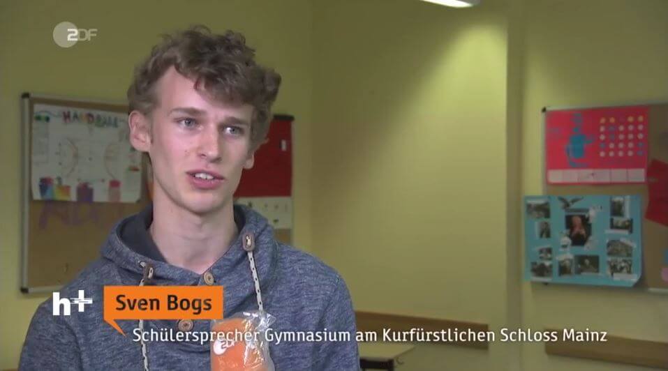 ZDF  Heute+ |  Beitrag über Schulöffnung nach Lockdown am 4. Mai 2020