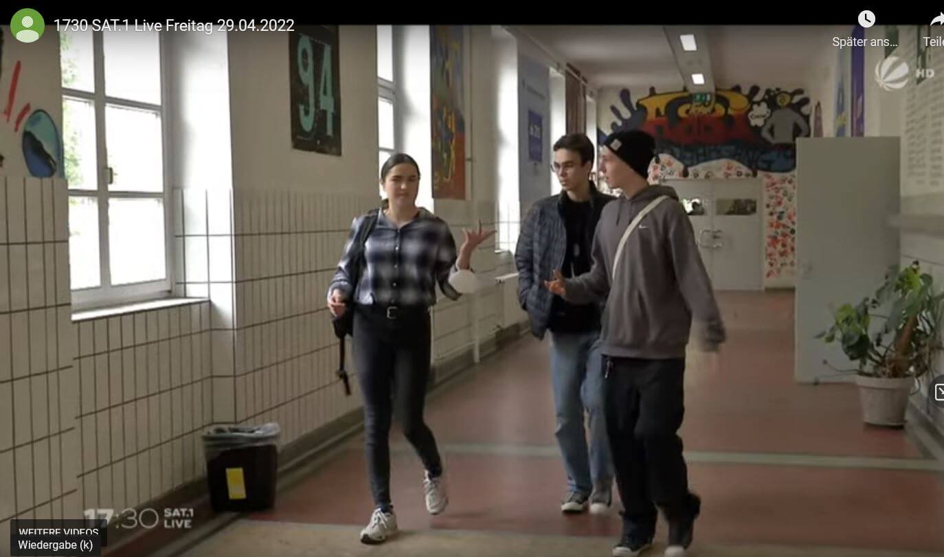 29.4.22 SAT1 | Vorstellung des Schlosspaten-Projekt für ukrainische Schüler:innen
